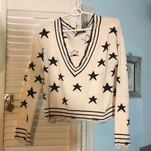 Cropped star sweater